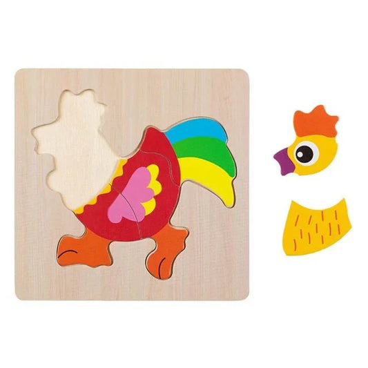 Puzzle din Lemn Cocos (5 piese) 15x15cm - PuzzleJoy