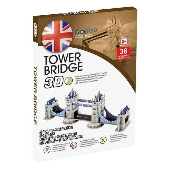 Puzzle - Constructie 3D Pod Londra 36 piese - PuzzleJoy