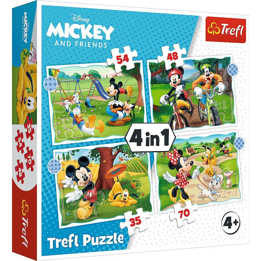 Puzzle Mickey Minnie 4 in 1 (35, 48, 54, 70 piese) - Trefl - PuzzleJoy