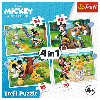 Puzzle Mickey Minnie 4 in 1 (35, 48, 54, 70 piese) - Trefl - PuzzleJoy