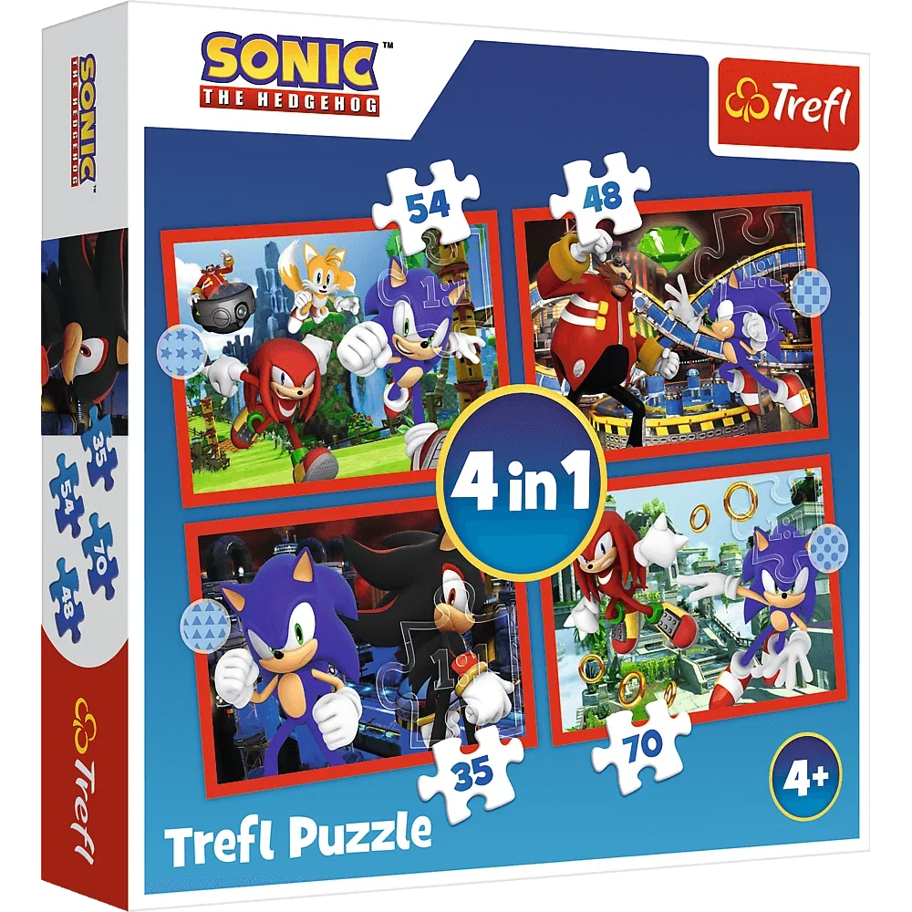 Puzzle Sonic The Hedgehog 4 in 1 (35, 48, 54, 70 piese) - Trefl - PuzzleJoy