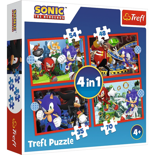 Puzzle Sonic The Hedgehog 4 in 1 (35, 48, 54, 70 piese) - Trefl - PuzzleJoy