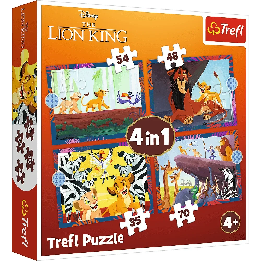 Puzzle Lion King 4 in 1 (35, 48, 54, 70 piese) - Trefl - PuzzleJoy