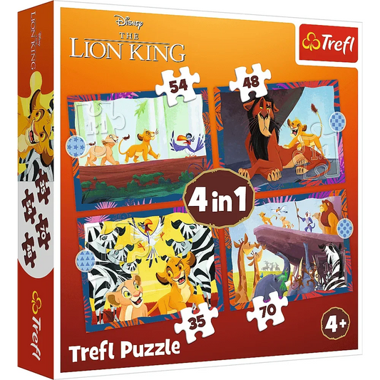 Puzzle Lion King 4 in 1 (35, 48, 54, 70 piese) - Trefl - PuzzleJoy