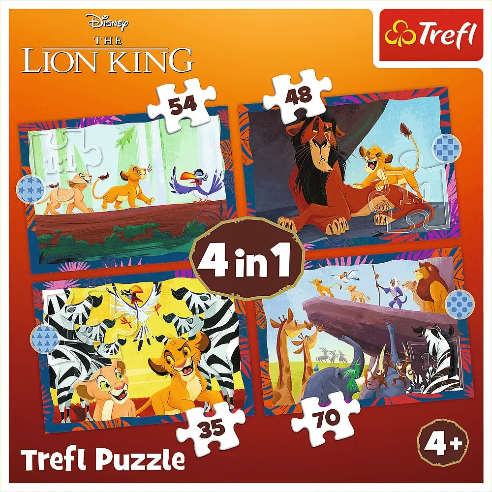 Puzzle Lion King 4 in 1 (35, 48, 54, 70 piese) - Trefl - PuzzleJoy