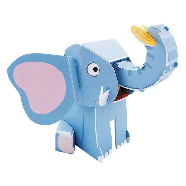 Puzzle - Constructie 3D Elefant cu Miscare (16 piese) - PuzzleJoy