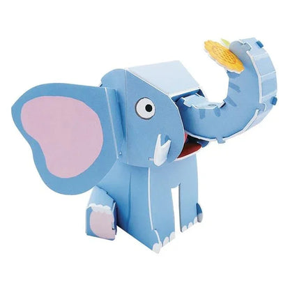 Puzzle - Constructie 3D Elefant cu Miscare (16 piese) - PuzzleJoy