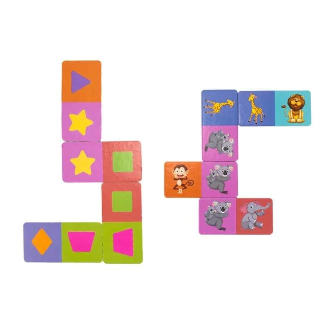 Joc de Societate Domina cu Model Animale din Jungla 28 de piese - PuzzleJoy