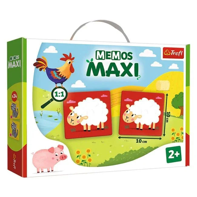 Joc de Memorie cu Carti Animale de la Ferma 24 de piese - Trefl - PuzzleJoy