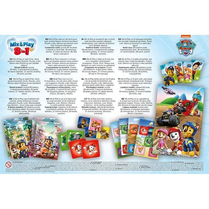 Joc de Societate 8 in 1 Carduri de Memorie Puzzle & Domino Paw Patrol - PuzzleJoy