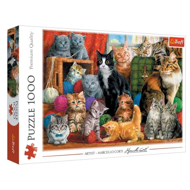 Puzzle 15 Pisici Pozeaza (1000 de Piese) - Trefl - PuzzleJoy