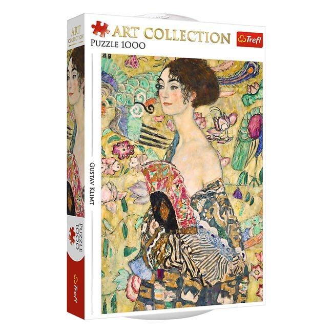 Puzzle Tablou Doamna cu Evantai Gustav Klimt (1000 de Piese) - Trefl - PuzzleJoy