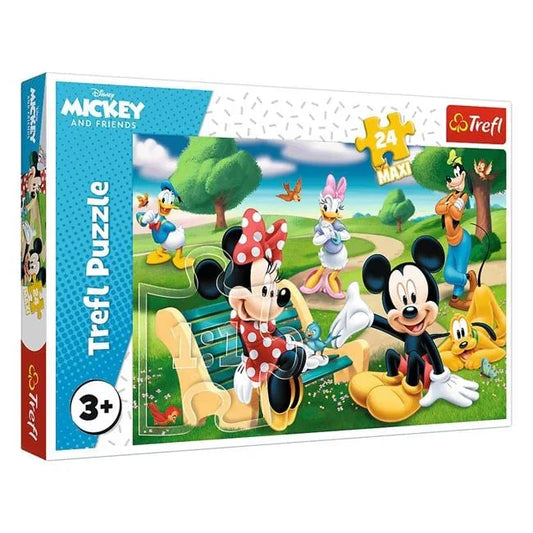 Puzzle Minnie & Mickey Prieteni in Parc (24 de piese) - Trefl - PuzzleJoy
