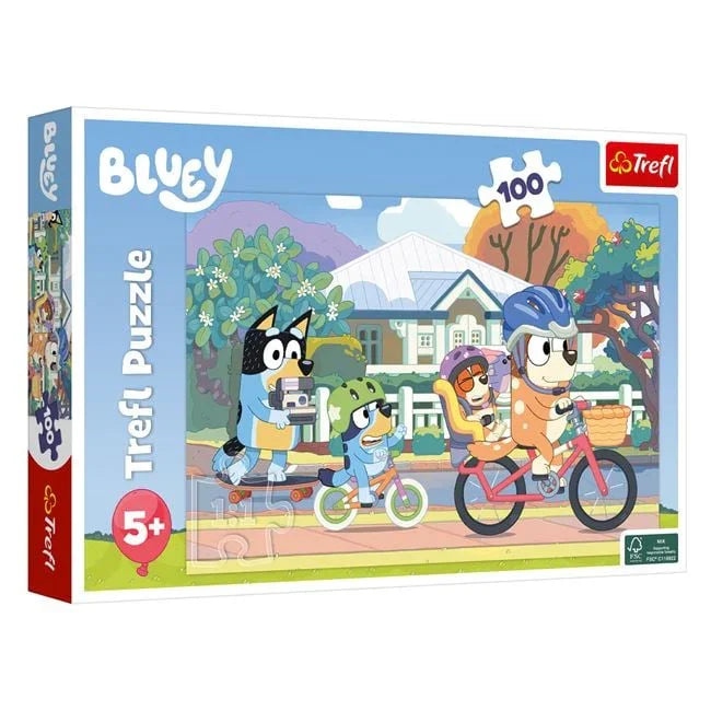 Puzzle Bluey cu 4 Caini (100 de piese) - Trefl - PuzzleJoy