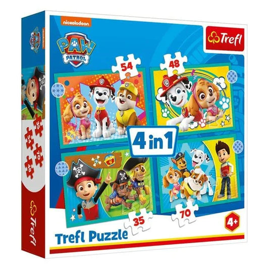 Puzzle Paw Patrol 4 in 1 (35, 48, 54, 70 piese) - Trefl - PuzzleJoy