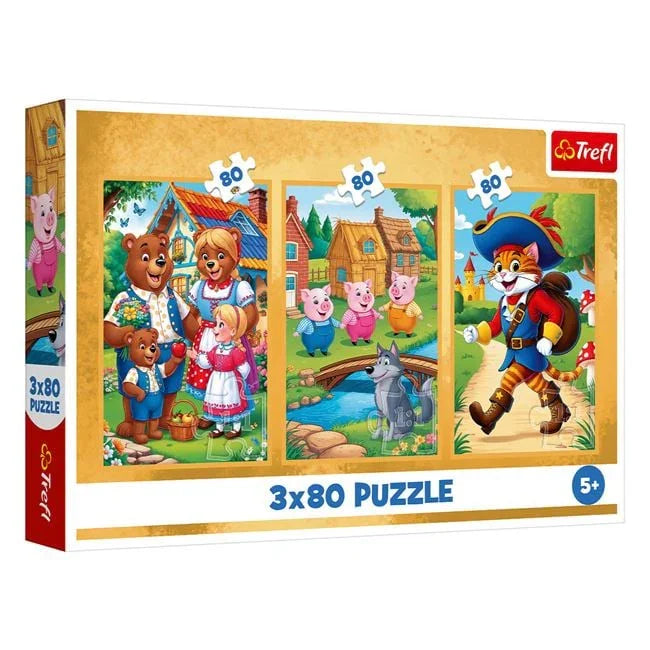Puzzle Povesti Clasice 3 in 1 (3 x 80 piese) - Trefl - PuzzleJoy