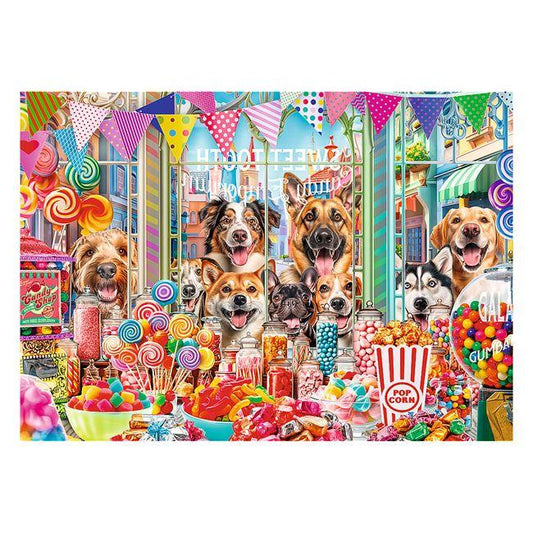 Puzzle cu 2 Imagini Caini Pisici cu Dulciuri (2x500 de piese) - Trefl - PuzzleJoy