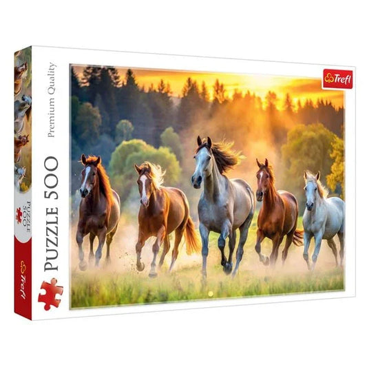Puzzle Cai in Galop (500 de Piese) – Trefl - PuzzleJoy