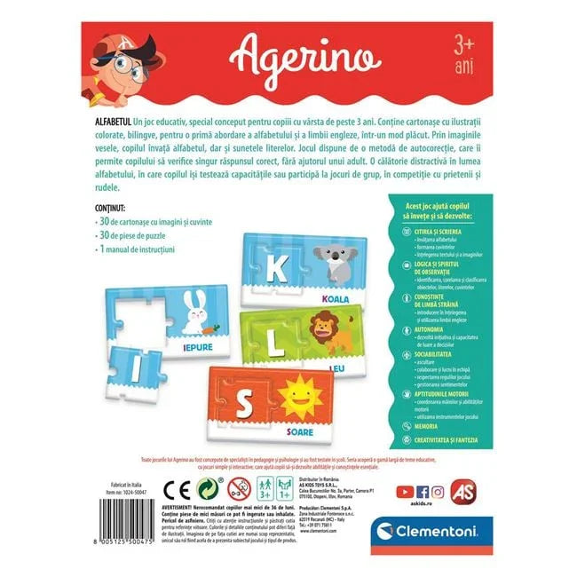 Joc Educativ Agerino Alfabetul - Clementoni - PuzzleJoy