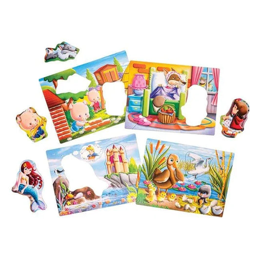 Set Educativ cu Cartonase Puzzle Povesti Clasice Agerino - AS - PuzzleJoy